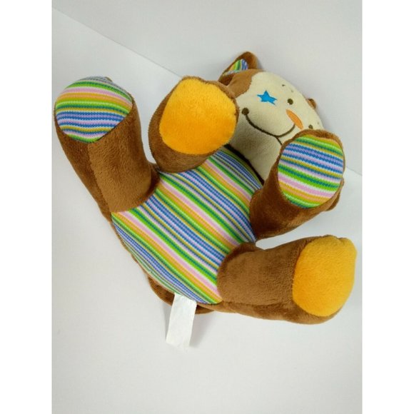 Wondertreats Inc 8" Tan Monkey Blue Star Cheek Plush Stuffed Animal Toy Soft Eye - Picture 3 of 10